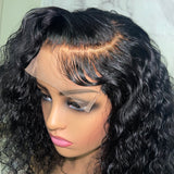 12 Inch 5x5 Curly Bob Wig Left Side Part